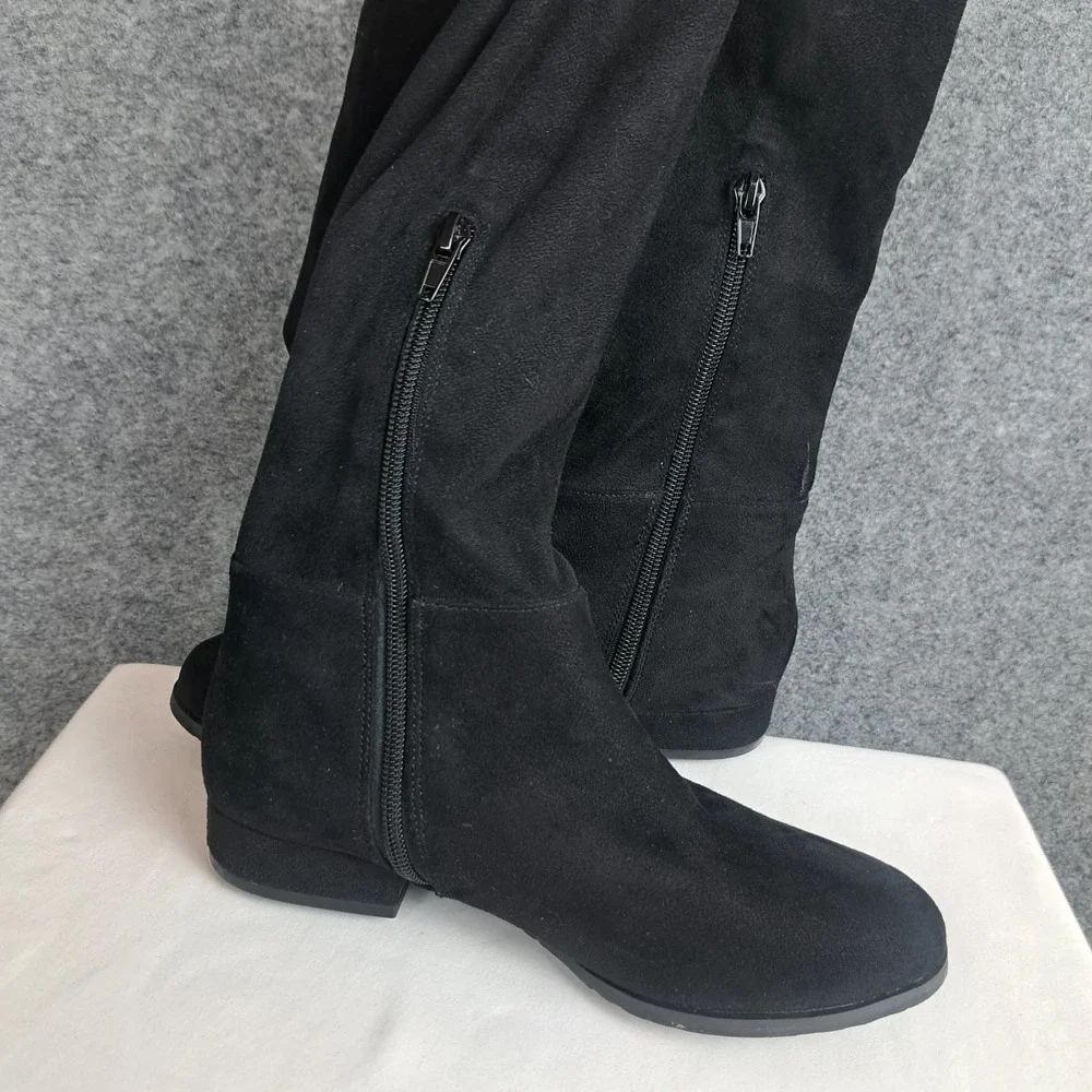 Chinese Laundry Women's Black Suede‎ Wedge Over the Knee Boots Size 6.5